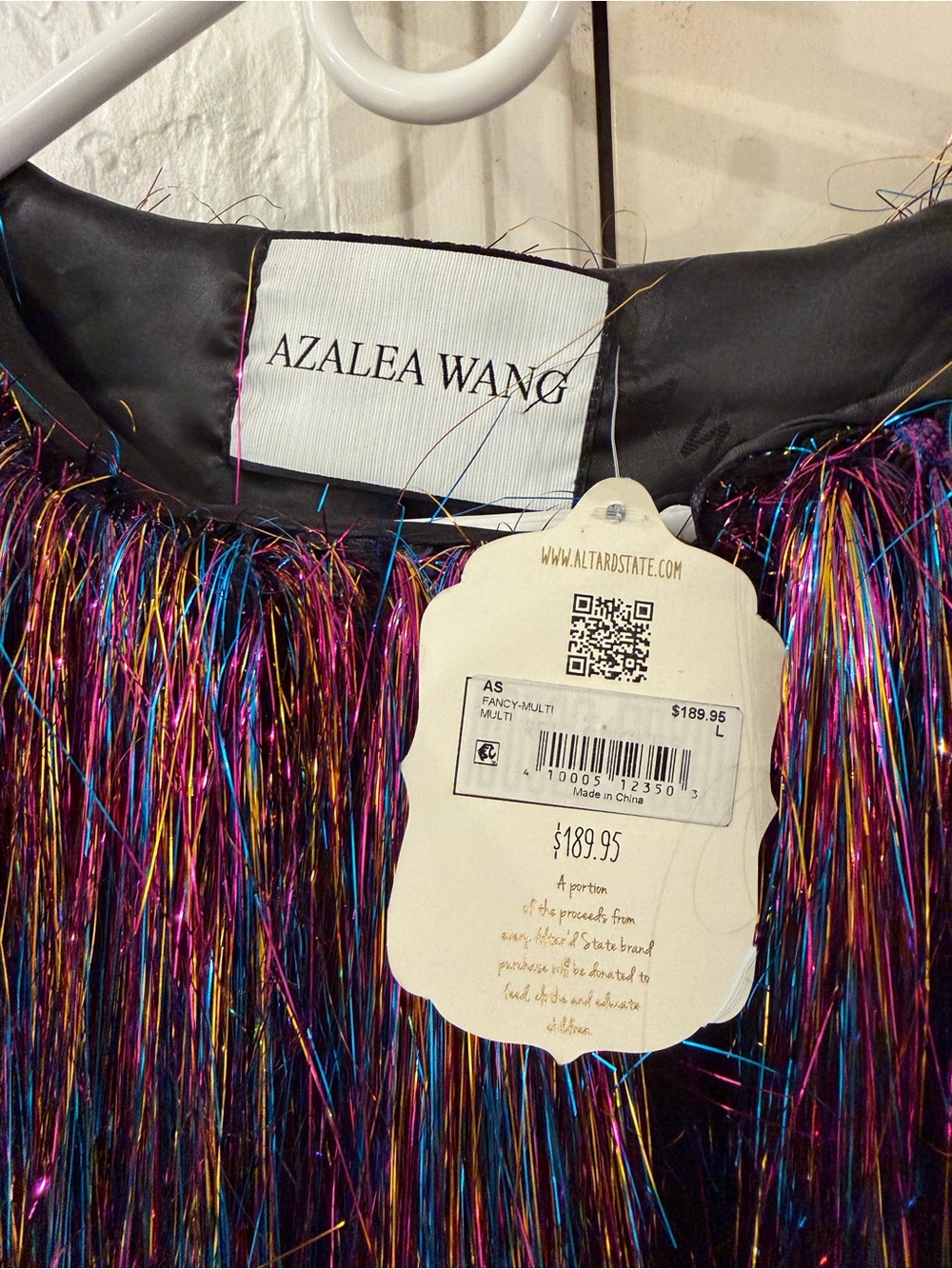 Azalea Wang I’m So Fancy Multicolor Metallic Fringe Tinsel Jacket- Altar’d State - Picture 6 of 7